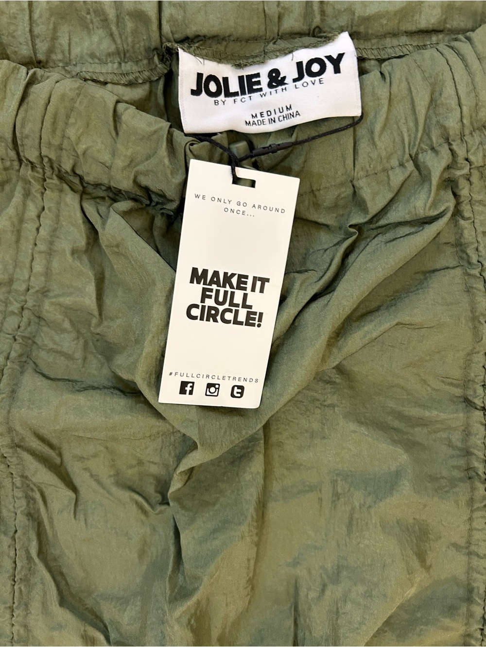 Olive Drawstring Midi Skirt - Picture 2 of 2